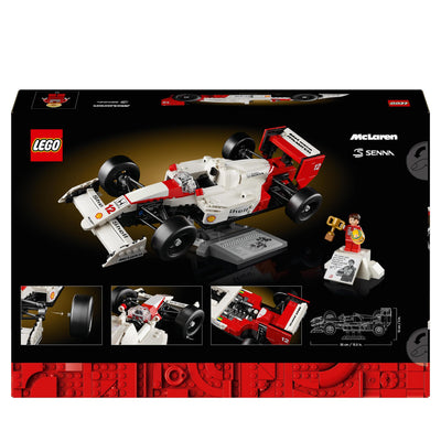 LEGO Icons McLaren MP4/4 & Ayrton Senna Modellauto Set, F1 Rennwagen Bausatz für Erwachsene mit Rennfahrer Mini-Figur, Sammlerstück, Geschenk-Idee zum Geburtstag für Männer, Frauen, Ihn & Sie 10330