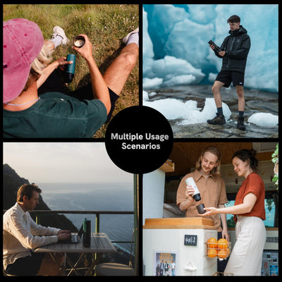Outin Nano tragbare elektrische Espressomaschine, Camping-Kaffeemaschine, Selbsterhitzung mit USB-C, kompatibel mit gemahlenem Kaffee & NS-Kapsel