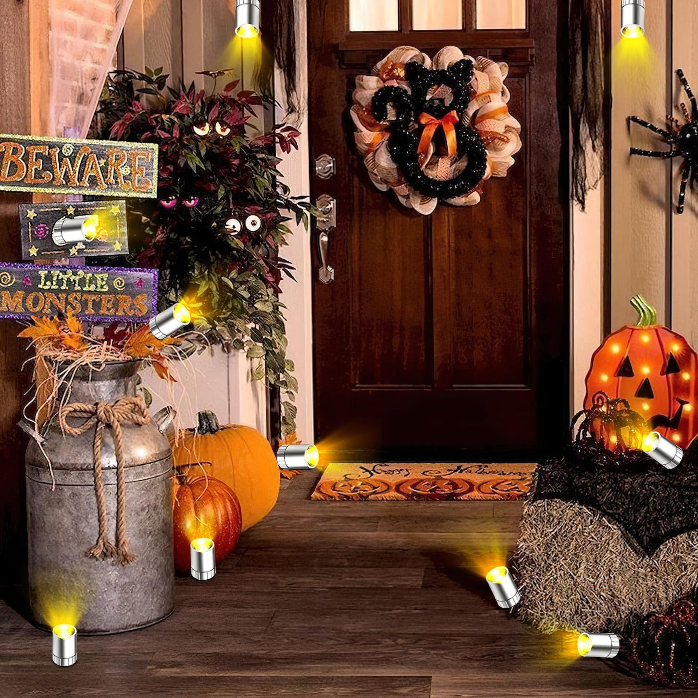 10 pcs Mini LED Licht, Micro LED Licht, LED Licht Mini mit Batterie, Mini LED Licht zum Kleben, Geeignet zum Dekorieren von Puppenhäusern, DIY-Kunsthandwerk (Warmweißes Licht)