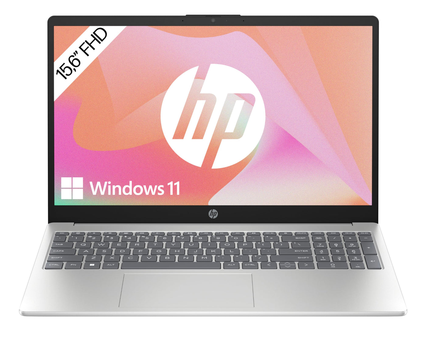 HP Laptop | 15,6" FHD Display | Intel Core i3-N305 | 8 GB DDR4 RAM | 256 GB SSD | Intel UHD Graphics | Windows 11 Home | QWERTZ | Natural Silver