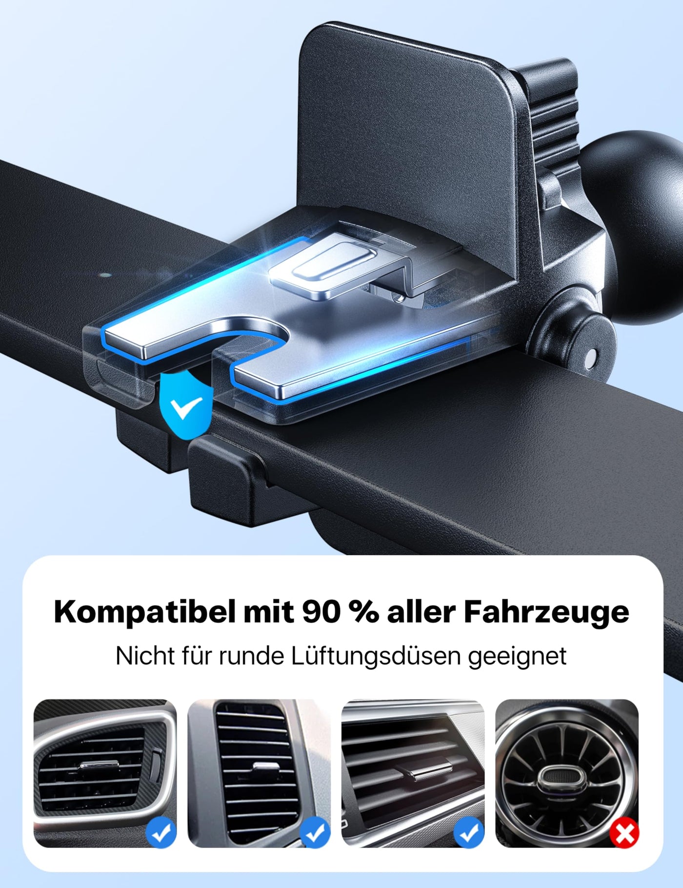 andobil Handyhalterung Auto [2026 3. Generation Upgrade] 3-in-1 Saugnapf & Lüftung Kfz Handyhalterung Universal Smartphone Handyhalter Auto für iPhone 17 Pro Max 16/15/14/13, Samsung S25 Ultra/S24/S23
