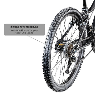 Galano GA20 Mountainbike 24 Zoll Jungen Mädchen Fahrrad für Jugendliche Jugendfahrrad MTB Hardtail Jugend Kinder Fahrrad ab 8 Jahre Mountain Bike 21 Gänge (schwarz/grau, 30 cm)