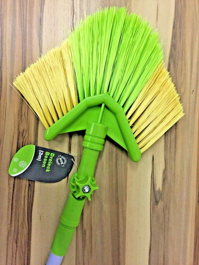 Neustanlo | Eckbesen mit Teleskop | 3,25 Meter | mit Schraubgewinde | Kunststoffborsten | Farblich Sortiert | Dachrinnenbesen Dreieckbesen mit Teleskopstange