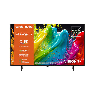 GRUNDIG 50 VOE 84 Q Fernseher 50 Zoll (126 cm) QLED TV, VPI 1800, Google TV, 4K UHD, Dolby Vision, HDR10+, Motion Picture Improvement, Chromecast Built-in, Bluetooth, Smart TV, Schwarz