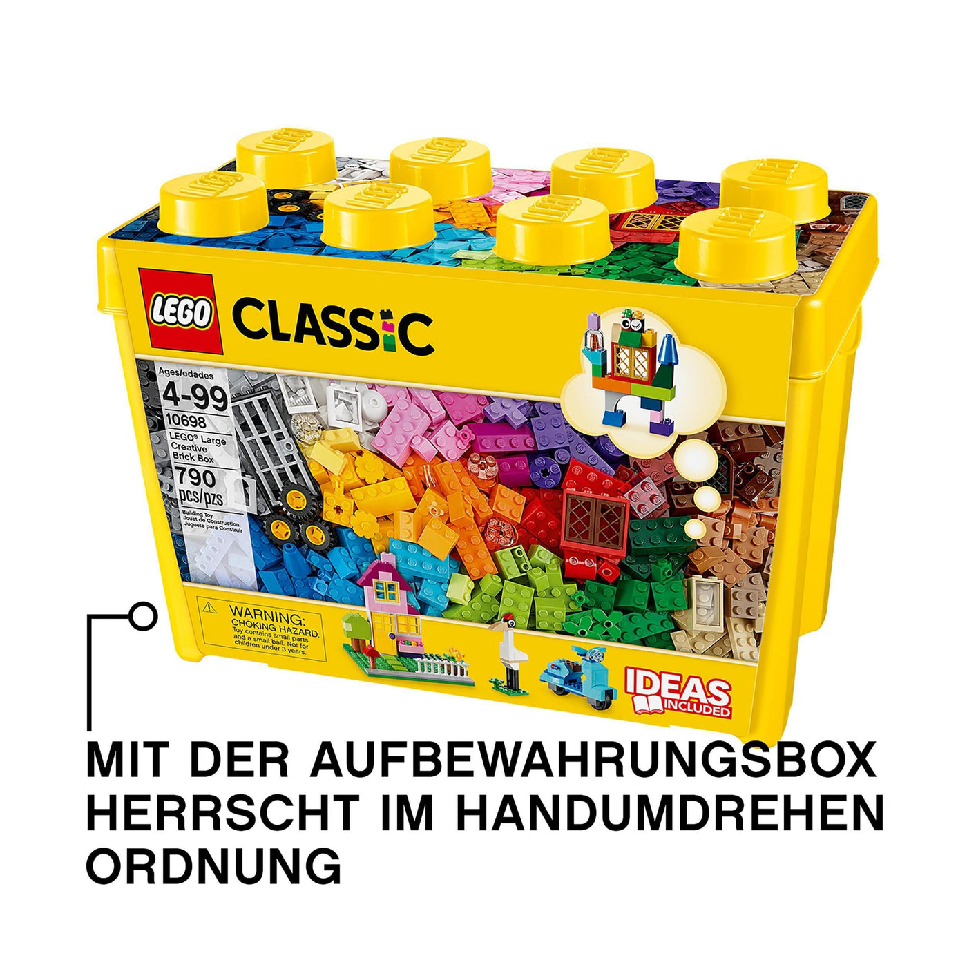 LEGO Classic Große Bausteine-Box mit kreativen Bausteinen, Kamera, Vespa und Bagger als Bauset – Geschenk zu Weihnachten für Jungen und Mädchen ab 4 Jahren – Kreatives Spielzeug zum Bauen - 10698