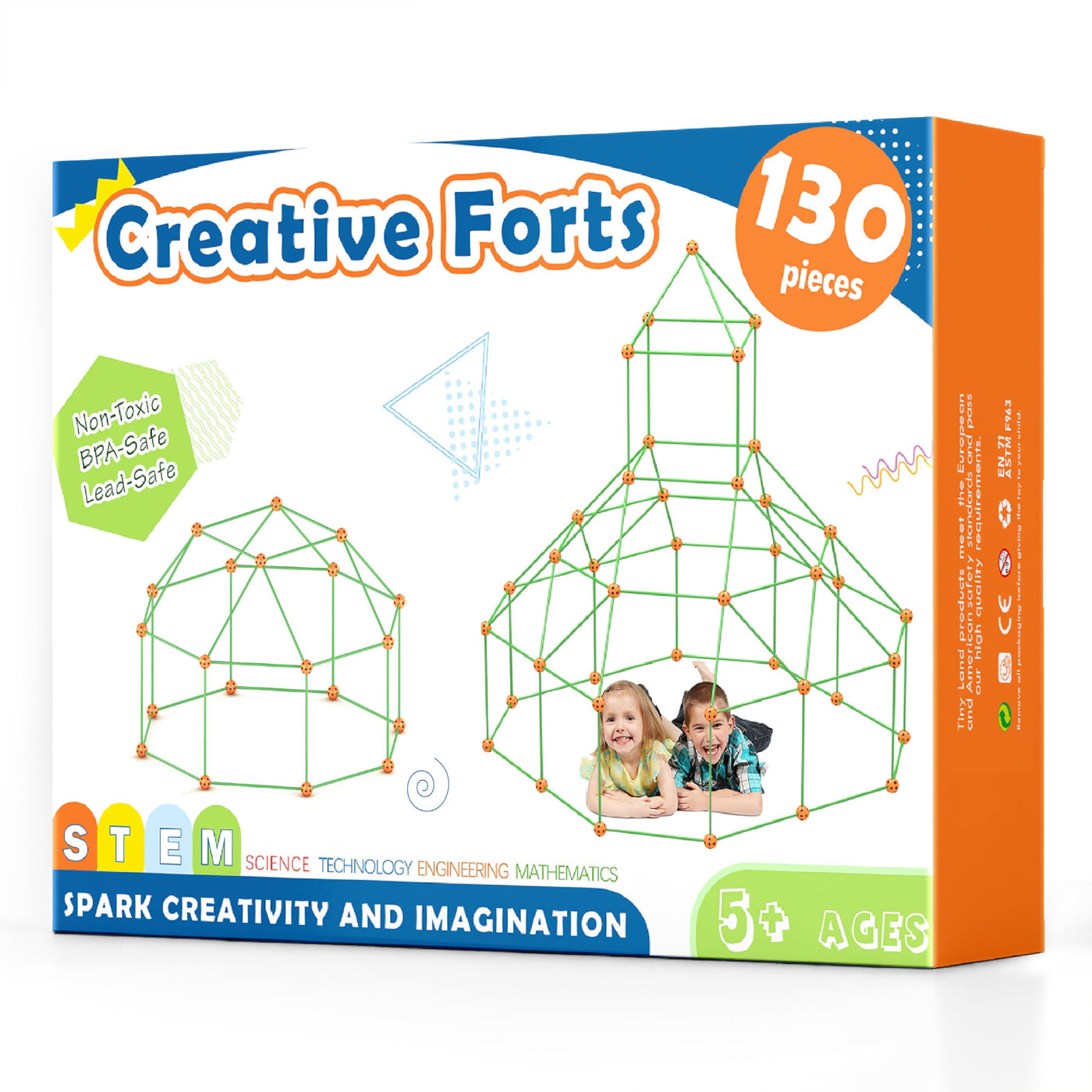 Tiny Land DIY Höhle Kinder Konstruktionsspielzeug Outdoor Spielzeug für 5+ ahre alt Junge & Mädchen - 130PCS Kreatives Bauset Für Kinder Höhle Bauen Indoor