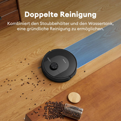 Ultenic D10 Saugroboter mit Wischfunktion, Staubsauger Roboter mit LiDAR Navigation 5000 Pa Saugkraft, 50 dB Saugroboter, Steuerung für Alexa Siri App, gut für Tierhaare Teppich Hartboden