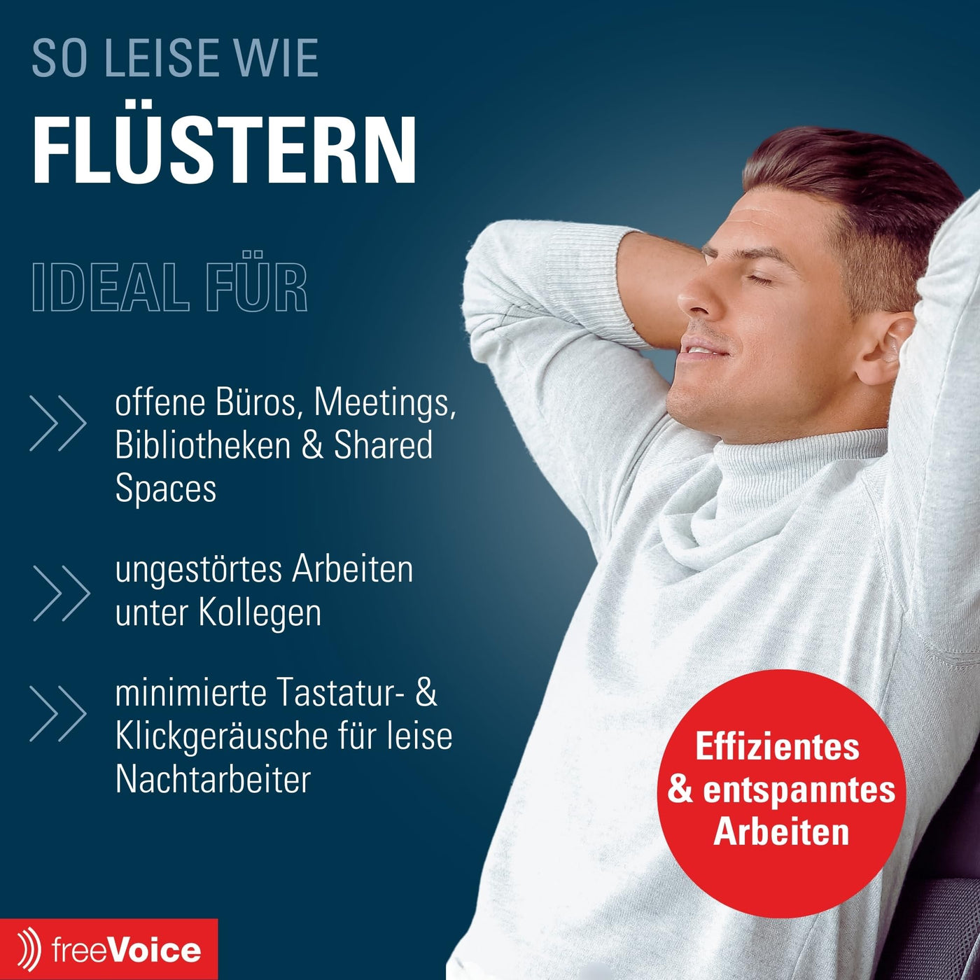 freeVoice Tastatur Set inkl. Maus I Kabellose & wiederaufladbare Tastatur für Laptop & Computer I Leise Computer-Tastatur mit Easy-Switch Taste I Flaches Keyboard für Büro, Zuhause & Home-Office