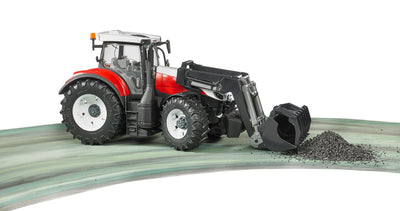 bruder 03181 - Steyr 6300 Terrus CVT mit Frontlader - 1:16 Bauernhof Landwirtschaft Traktor Trecker Schlepper Bulldog bworld Spielzeug Fahrzeug