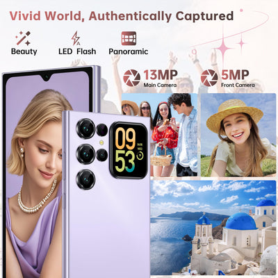 OUKITEL C62 Android 15 Smartphone Ohne Vertrag - 6.88" HD+ Handy mit Rückseitigem Display 16GB RAM+128GB ROM/1TB, 5000mAh Handy Günstig, Dual SIM Simlockfreie Handys/Face ID/GPS/OTG - Schwarz