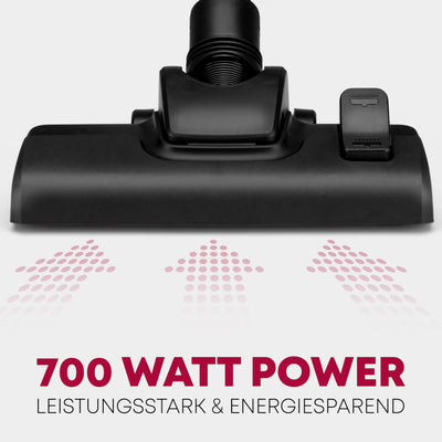 Bomann® Bodenstaubsauger mit energiesparenden 700 Watt | Staubsauger mit 5-Fach Mikrofiltersystem | Sauger mit Beutel | Umschaltbare Bodenbürste und Bürsten-/Fugendüse | BS 9019 CB N weiß