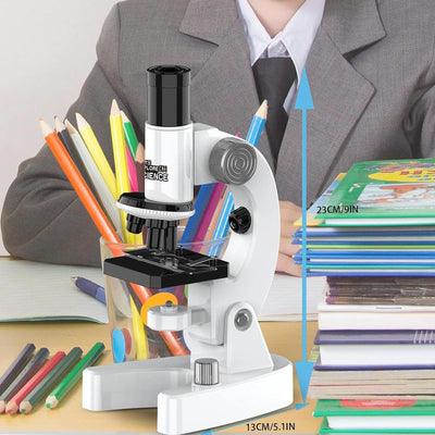 Mikroskop für Kinder, 200x-4800x Lupe Kinder, Tragbares Mikroskop Set, Experimentelles Pädagogisches Spielzeug, Dias, Dauerpräparaten, Ostergeschenke Kinder
