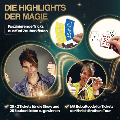 Ehrlich Brothers Adventskalender 2025 - Weihnachtskalender der Magie mit 24 Zaubertricks für Kinder ab 7 Jahren von Clementoni 59407