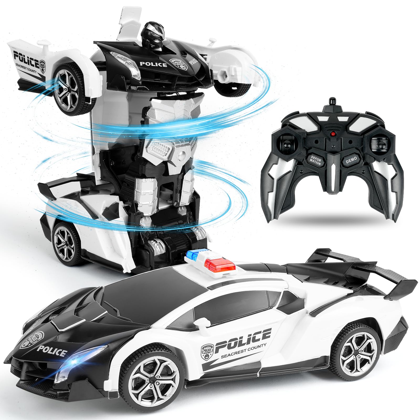 roboter auto spielzeug HOTUT Ferngesteuertes Auto, 1:18 Transformator 2-in-1 Roboter Spielzeu