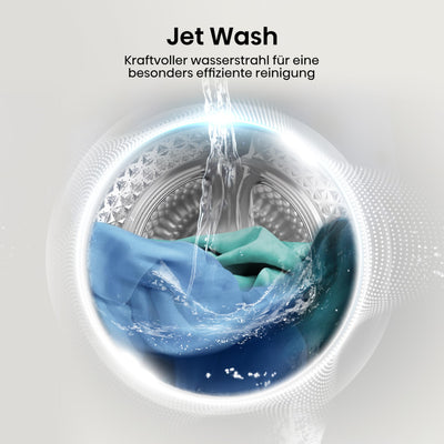 Hisense WF3S8043BB3 Waschmachine mit Dampffunkunktion, 8 kg, 1400 U,min, WIFI, ConnectLife, Power JetWash, Anti-Allergie Programm, Aqua Stop, Auto Wash, Quick Wash, EEK A-30 Prozent