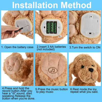 Interaktives singendes Plüschtier Hund, Nimmt auf und wiederholt, was du sagst, 8 Lieder, Kopf- und Ohrenbewegungen, Geburtstag für Kleinkinder von 3, 4, 5 und 6 Jahren (Goldendoodle-Spielzeug)