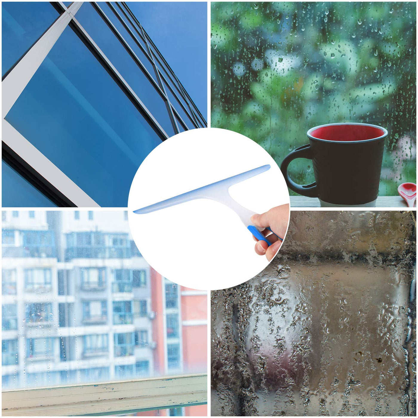 3 Stück Duschkabinenabzieher, Duschabzieher, Duschwischer, Glasreinigung Gummiklinge, Kunststoffreiniger Schaber Waschmaschine für Spiegel, Badezimmer, Fenster, Boden, Glas