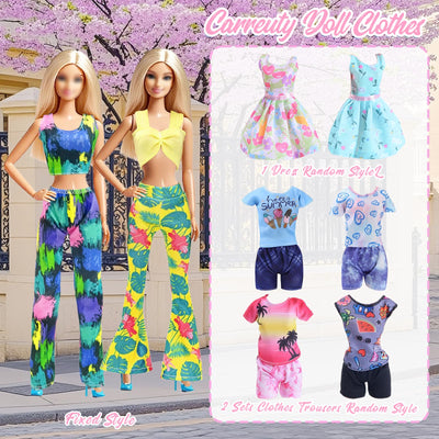 43 Kleidung Camping Sets Kompatibel mit Barbie 11.5inch Puppe, 1 Zelt 1 Liegestuhl 4 Oberteile 4 Hosen 1 Rock 1 Fernglas 1 Reisegepäck 24 Zubehör 6 Schuhe für 11,5 Zoll Puppe Mädchen Geschenk Zufällig