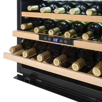 Klarstein Einbau-Weinkühlschrank, 1 Zonen Getränkekühlschrank Klein, Kleiner Weinschrank 57L, Wein-Kühlschrank Klein mit Glastür, Indoor/Outdoor Flaschenkühlschrank, Wine Fridge 24 Flaschen