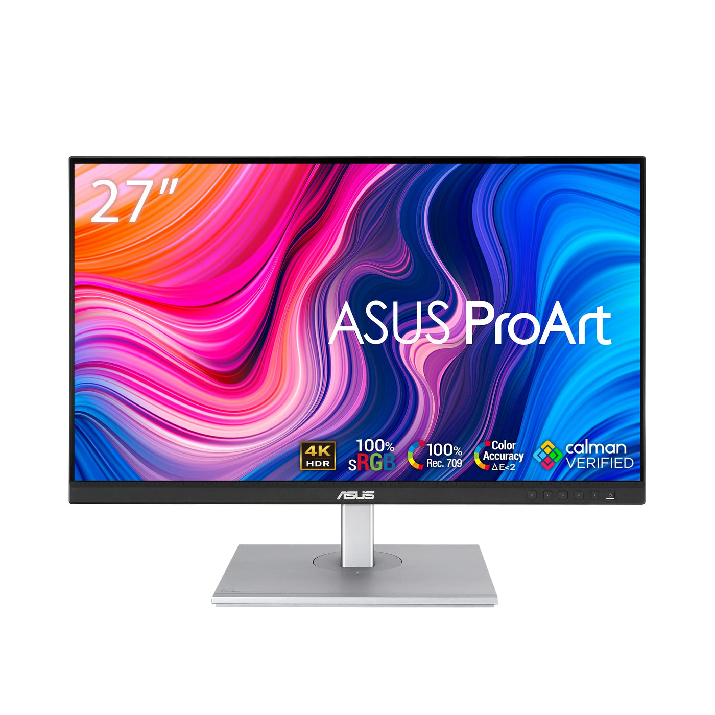 ASUS ProArt PA279CV - 27 Zoll 4K UHD Professioneller Monitor - 16:9 IPS, 3840x2160 - ergonomisch, Pivot, Calman, hohe Farbtreue, HDR 10 - DisplayPort, HDMI, 65W USB-C, USB-Hub, Schwarz