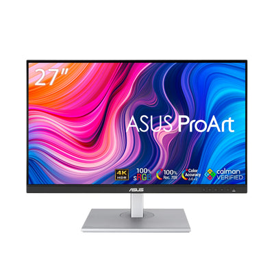 ASUS ProArt PA279CV - 27 Zoll 4K UHD Professioneller Monitor - 16:9 IPS, 3840x2160 - ergonomisch, Pivot, Calman, hohe Farbtreue, HDR 10 - DisplayPort, HDMI, 65W USB-C, USB-Hub, Schwarz