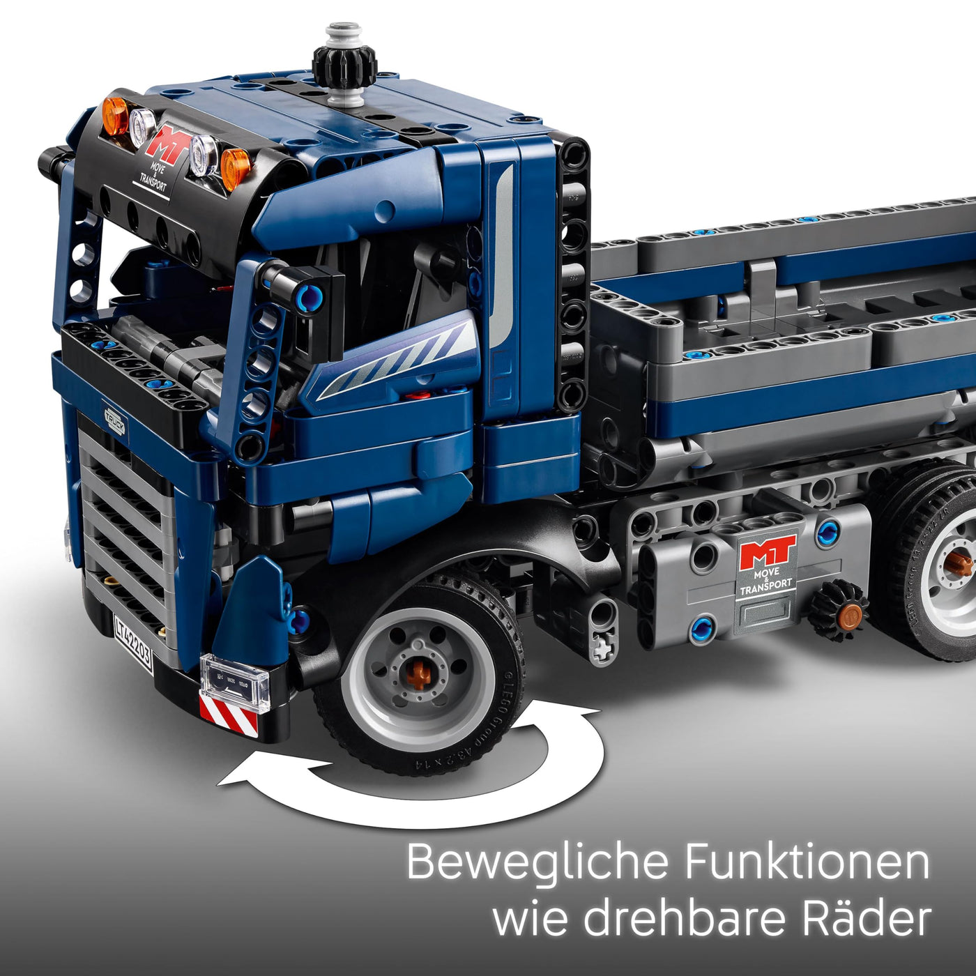 LEGO Technic Kipplaster Spielzeug mit Lenkung und beweglicher Kippmulde - blaues Baufahrzeug - Geschenkidee zum Geburtstag oder für die Feiertage - Bauset für Jungen und Mädchen ab 9 Jahren 42203