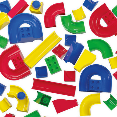 Hubelino 420381-128-teiliges Bahnelemente Set Kugelbahn, Kompatibel