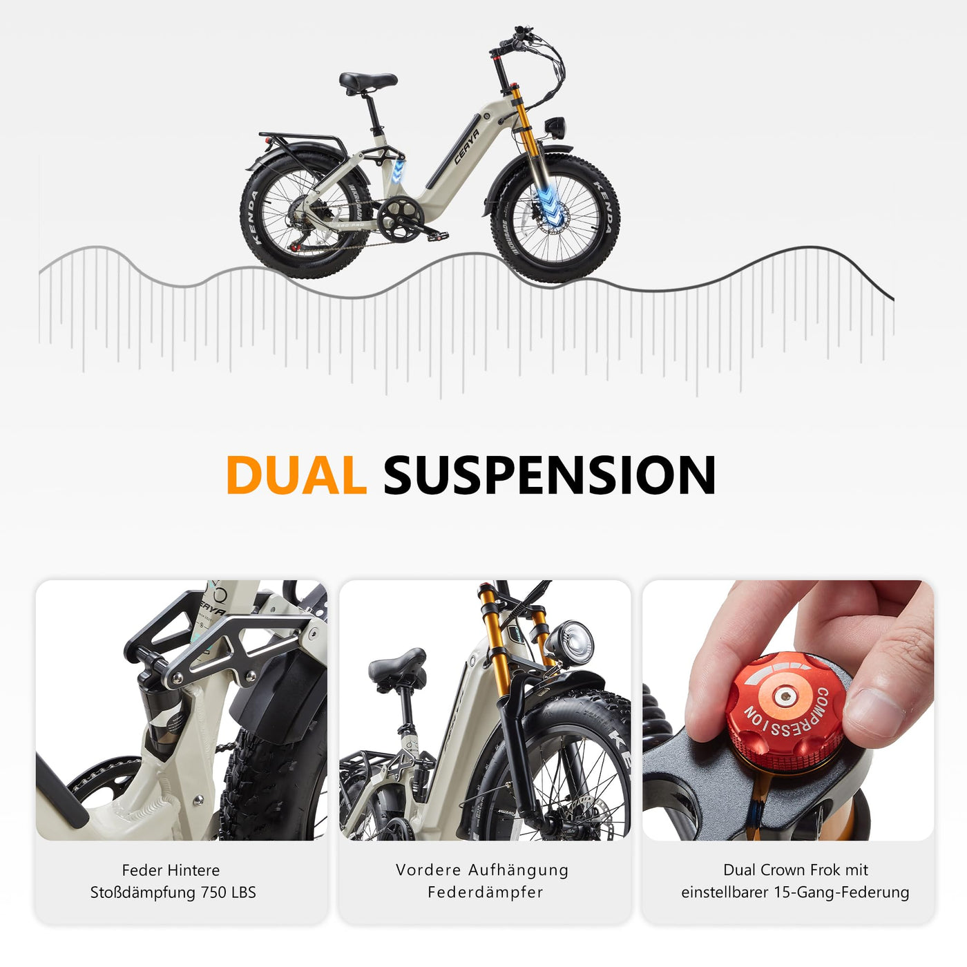 Ficyacto Elektrofahrräder 20x4.0 Zoll E-Bike Herren Damen Mit 48V 20AH Akku All-Terrain E-Mountainbike,7-Gang-Getriebe,Vollfederung City Ebike