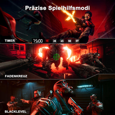 Minifire Gaming Monitor 27",180 Hz, WQHD, Nano IPS, OD 1ms, HDR, 120% sRGB, AMD FreeSync+,Motion Blur Reduction Technologie, VESA(100 x 100 mm) - Schwarz MFG27F4Q