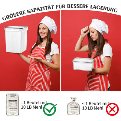Surejoy 5,2L Groß Vorratsdosen mit Deckel Luftdicht 4er Set mit Kreidemarker und Etiketten, BPA Frei Plastik Aufbewahrungsbox Küche, Zucker Pasta Mehl Müsli Cornflakes Aufbewahrung Vorratsbehälter