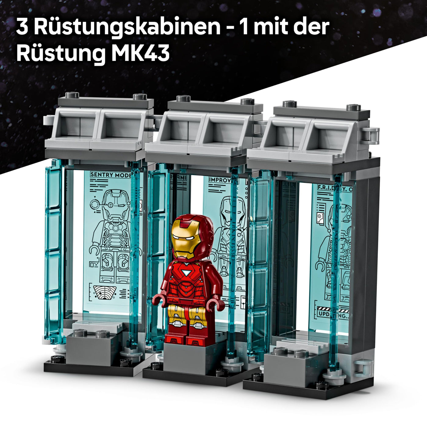 LEGO Marvel Iron Mans Labor: Halle der Rüstungen - Superhelden Spielzeug mit Einer Mech Figur, 5 Minifiguren inkl. Aldrich Killian - Avengers Geschenk für Jungen und Mädchen ab 8 Jahren 76315