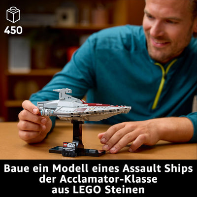 LEGO Star Wars 75404 Assault Ship der Acclamator-Klasse aus Angriff der Klonkrieger - Sternenschiff zum Sammeln, Bauen und Ausstellen - Fantasy Bauset - Geschenk für Erwachsene und Jugendliche Fans