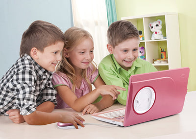 Vtech Genio Lernlaptop pink – Lerncomputer mit Internetzugang, Textprogramm und Lerninhalten zu Buchstaben, Wörtern, Mathe, Logik u. v. m. – Für Kinder von 5-12 Jahren