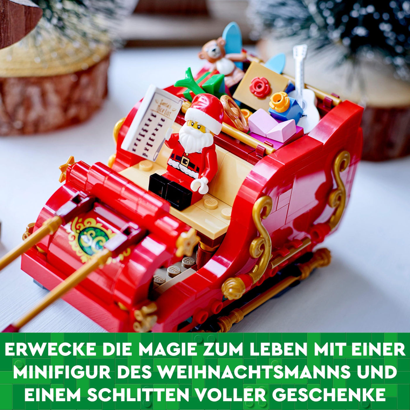 LEGO Seasons and Occasions – Kreatives Spielset – Weihnachtsspielzeug für Kinder ab 9 Jahren mit Minifigur, Rentieren, Gitarre, Teddybär und Skiern – Geschenkidee und Weihnachtsdekoration – 40499