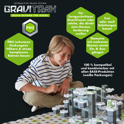 Ravensburger GraviTrax PRO Starter-Set Drop'n'Roll 27463 - Besonderes Starterset der PRO-Linie für Deine Kugelbahn Murmelbahn und Konstruktionsspielzeug ab 8 Jahre