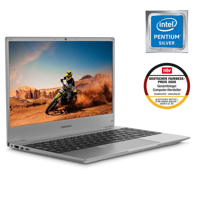 MEDION E13203 33,7 cm (13,3 Zoll) Full HD Notebook (Intel Pentium Silver N5030, 128GB SSD, 4GB DDR4 RAM, Webcam, Win 11 Home S Modus)