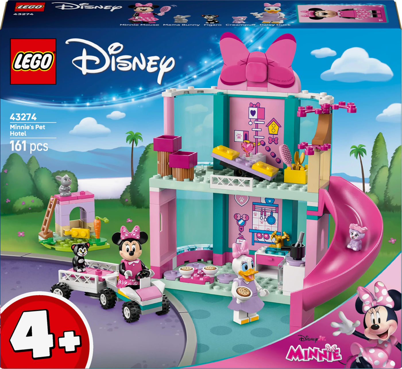 LEGO ǀ Disney Minnies Tierhotel – BAU- und Spielset zu Micky Maus Wunderhaus – Bauspielzeug für Vorschulkinder mit 2 Mini-Figuren – Geschenk für Mädchen und Jungen ab 4 Jahren – 43274