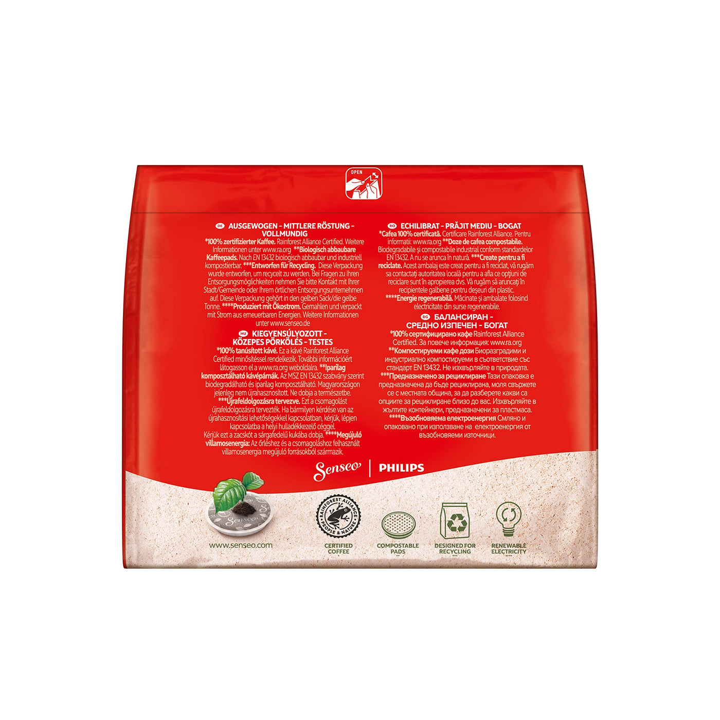 Senseo Pads Classic - Kaffee RA-zertifiziert - 10 Packungen x 16 Kaffeepads