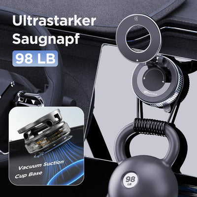 MSXTTLY Vakuum Magnetischer Handyhalterung Auto für Magsafe Autohalterung, 2025 Upgraded Vmag-S1 Handyhalterung Auto Magnet für Alle Handys, 360° Drehbar, Schwarz