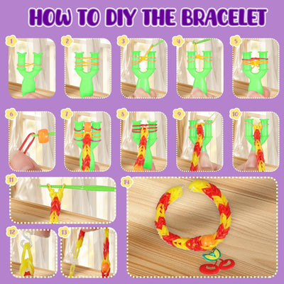 2500+ Bänder Set, 40 Fächer Loops Gummis für DIY Armbänder, Loop Armbänder Set Kinder mit Perlen, Charms, Haken, Aufbewahrungsbox – Bastel Set Geschenk für Jungen & Mädchen, Gummi für Armbänder