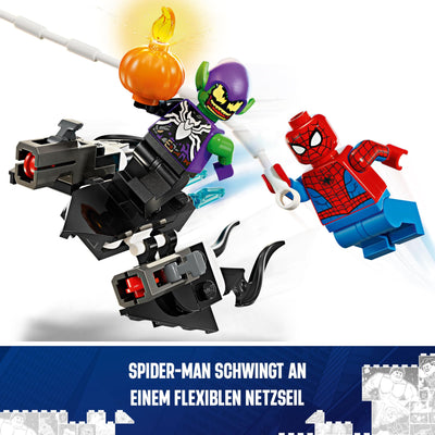 LEGO Marvel Spider-Mans Rennauto & Venom Green Goblin, Spidey-Spielzeug für Rollenspiele mit Superhelden-Figuren und baubarem Auto, Geschenk für Kinder, Jungs und Mädchen ab 7 Jahren 76279