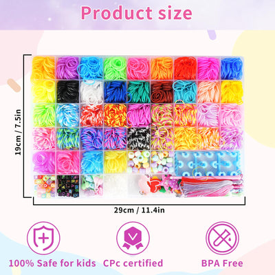 3800+ Für Loom Bänder Set, 54 Rastern Loop Armbänder Set Kinder, einschließlich Webstuhl, Häkelnadel, Anhänger, Perlen usw Für Loom Bänder Zubehör. Loops Gummis sind Kinderspielzeug und Geschenke