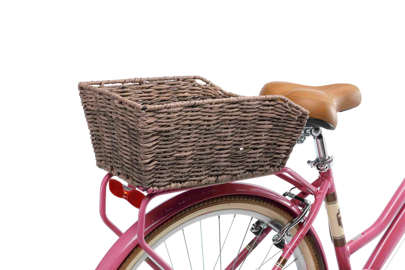 BIKESTAR Alu City Stadt Fahrrad 26 Zoll | 16 Zoll Rahmen, 7 Gang Shimano Damen Rad, Hollandrad Retro Bike mit V-Bremse und Gepäckträger | Berry | Risikofrei Testen