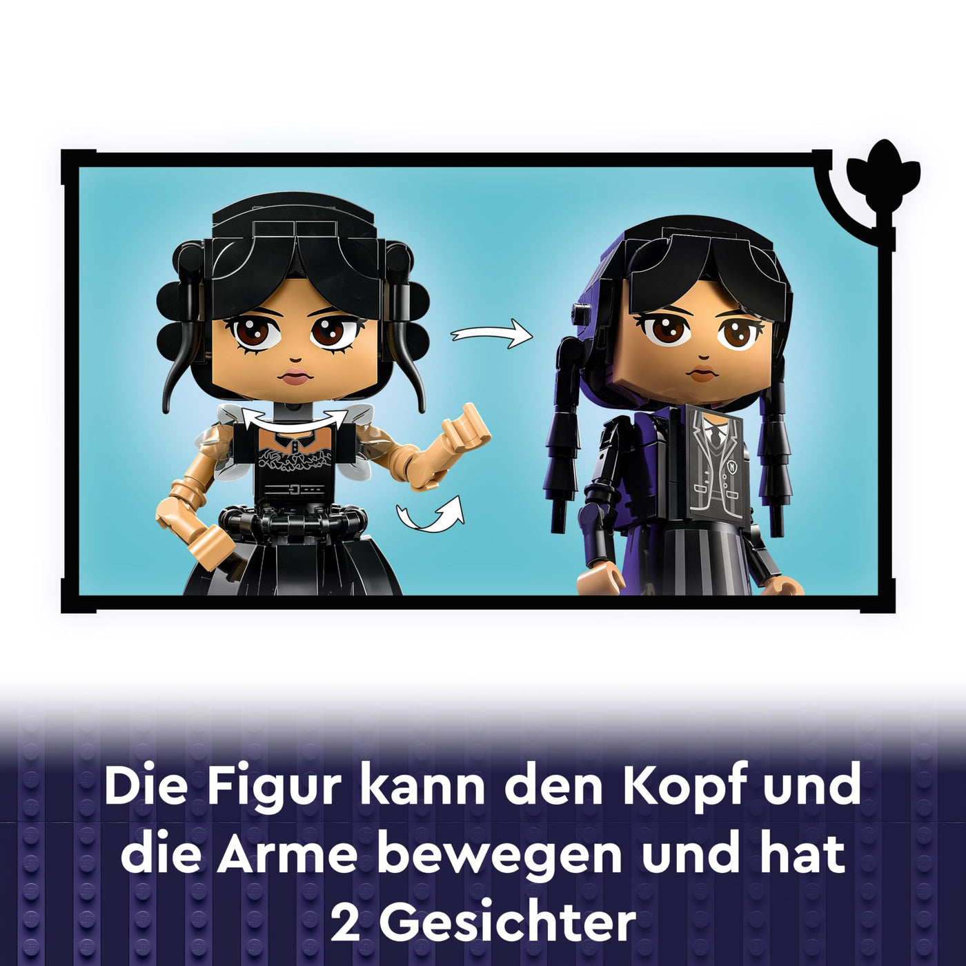 LEGO Wednesday: Wednesday Addams Baufigur, Set zum Sammeln für Kinder, Spielzeug zum Umbauen mit Elementen, Abenteuer-Spielset für ältere Mädchen und Jungen mit Spielzeugfigur 76780