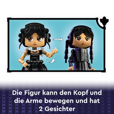 LEGO Wednesday: Wednesday Addams Baufigur, Set zum Sammeln für Kinder, Spielzeug zum Umbauen mit Elementen, Abenteuer-Spielset für ältere Mädchen und Jungen mit Spielzeugfigur 76780