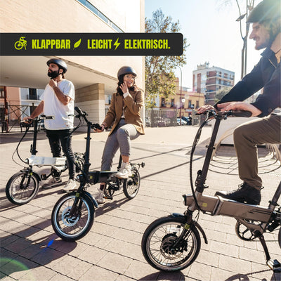 Flebi Supra 4.0+ Klapprad Elektrisch 16" | Reichweite 100 km | Abnehmbarer Akku 14Ah/504Wh | 7 Gänge | Kompaktes und Leichtes E-Bike für Erwachsene/Teenager, Unisex für Damen/Herren (Technisch Blau)
