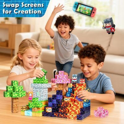 COOLJOYA Magnetische Bausteine,150 Teile Magnetbausteine Magnetspielzeug Magneten Kinder, Magnetische Bauwelt Spielzeug Magnetblöcke für Kinder ab 3 4 5 6 7 8 9 Jahre Verstaubare Halloween Christmas