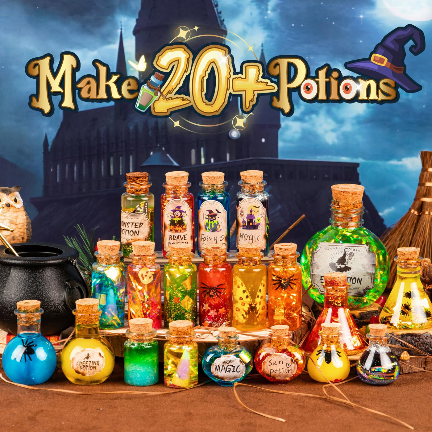 Mostof Zaubertränke-Sets für Kinder, Mix 20+ Fee Magische Experimente Tränke und Magischer Kessel, Kreatives Geschenke für Mädchen Jungen Alter 8-12