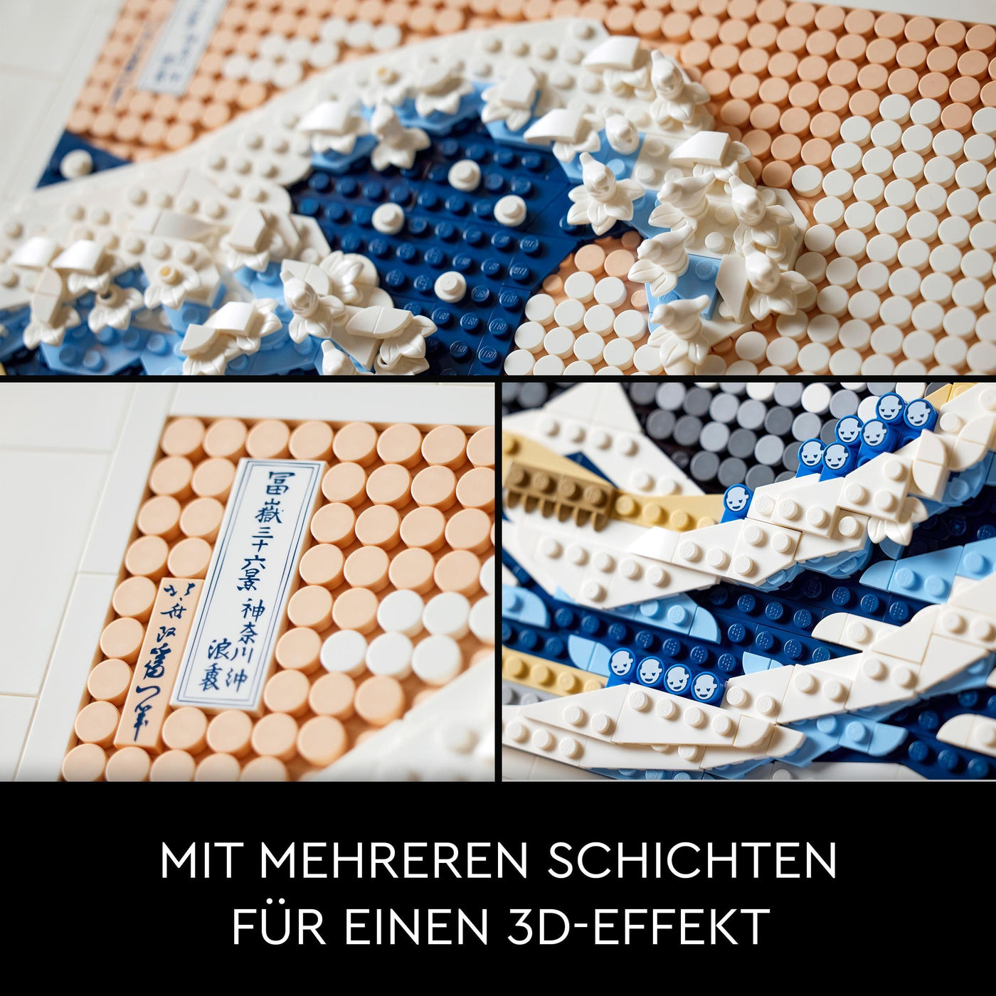 LEGO 31208 Art Hokusai – Große Welle, 3D Japanische Wanddeko, Bastelset, gerahmte Ozean-Leinwand, Hobbys für Erwachsene, DYI, Home- und Büro-Deko