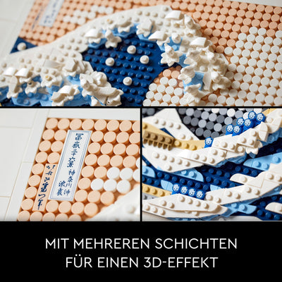 LEGO 31208 Art Hokusai – Große Welle, 3D Japanische Wanddeko, Bastelset, gerahmte Ozean-Leinwand, Hobbys für Erwachsene, DYI, Home- und Büro-Deko